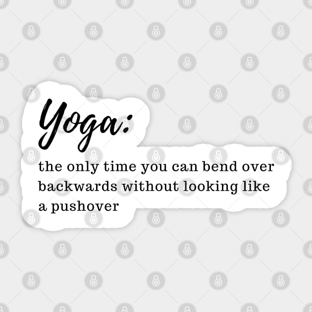 yoga relateable Sticker by Patterns-Hub